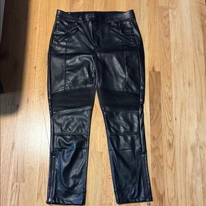 GAP Vintage Slim Mid Rise Vegan Leather Pants - Black